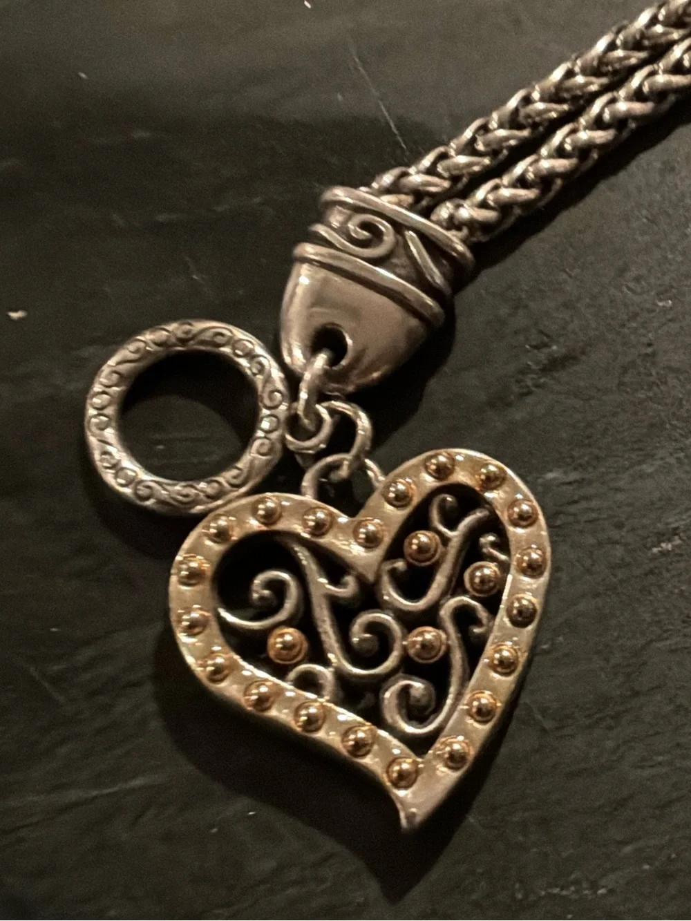 Brighton Silver Heart Toggle Bracelet - Picture 2 of 3